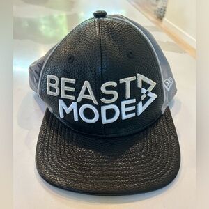 Signed Marshawn Lynch New Era Beastmode Men's Black Adjustable Leather